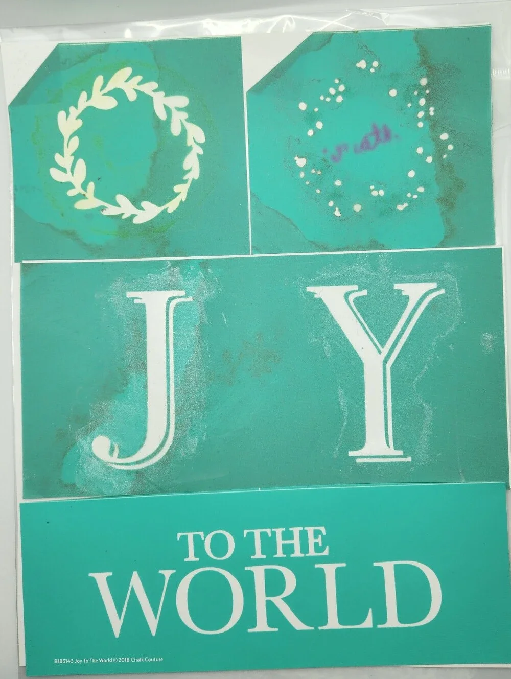 Lot Of 3 Chalk Couture Christmas Transfers, Used